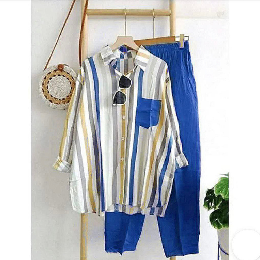 Saroja | Oneset Pelangi Set Wanita Terlaris Setrip | SJ Fashion