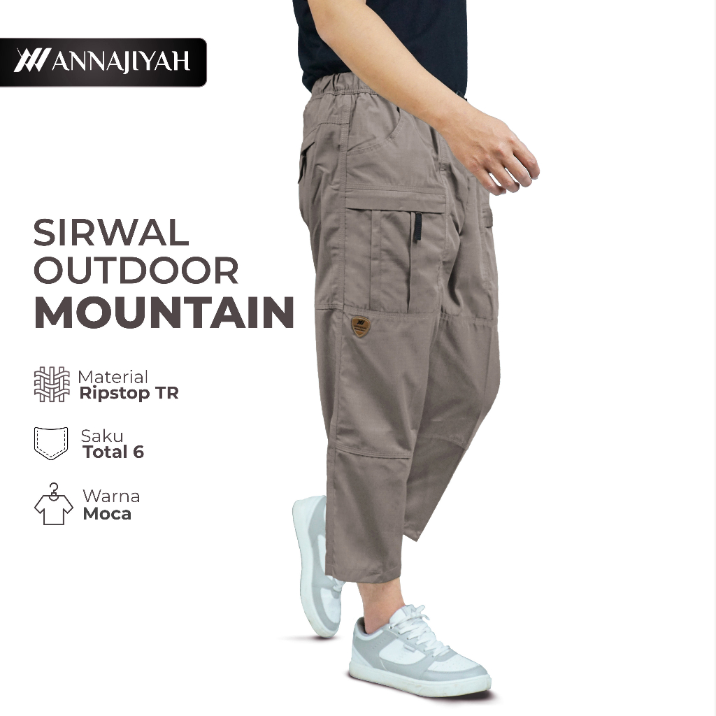 Celana Sirwal Outdoor Mountain Pria Dewasa bahan Ripstop Annajiyah MTL Cingkrang dan Laa Isbal