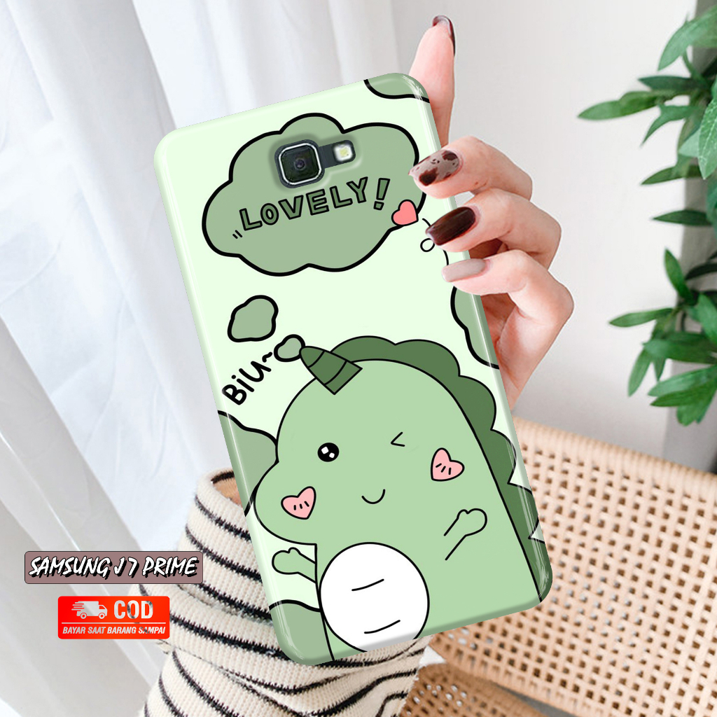 Case Hp SAMSUNG J7 PRIME Hardcase 3D Fullprint Fashion Casing DINO CUTIE bumper hardcase silicon kes