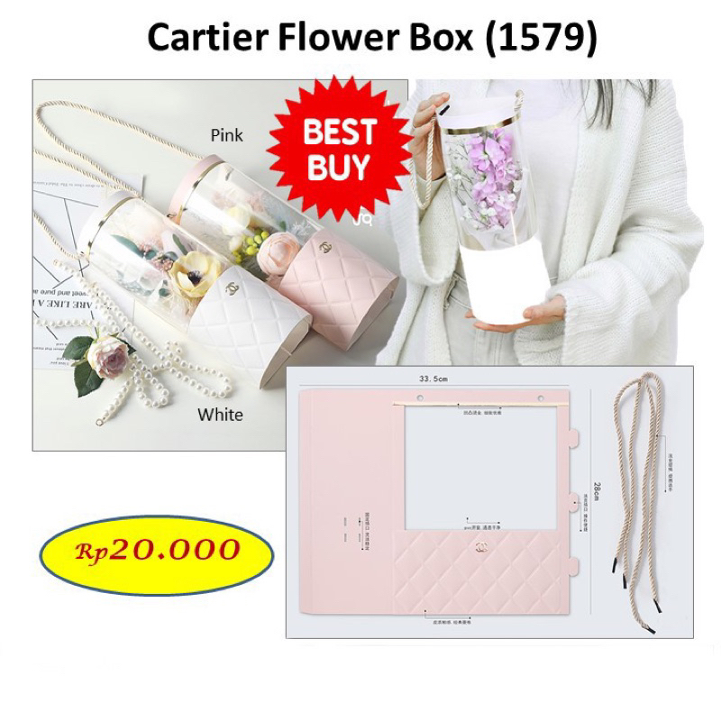 Cartier Flower Box 1579 BloomBox Bunga Box Florist Perlengkapan Florist Box Bunga Bentuk Tabung