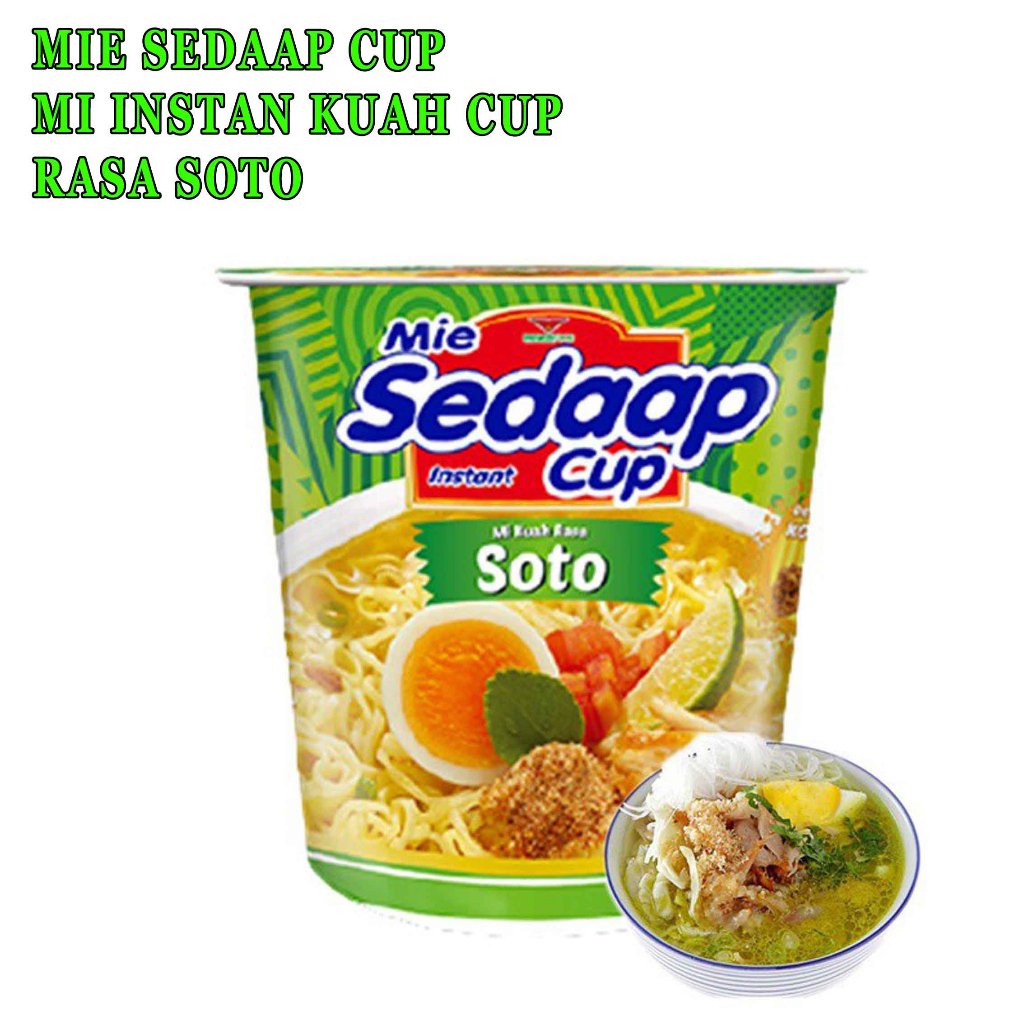 Mie Instan Kuah Cup* Mie Sedap Cup* Rasa Soto* 81g