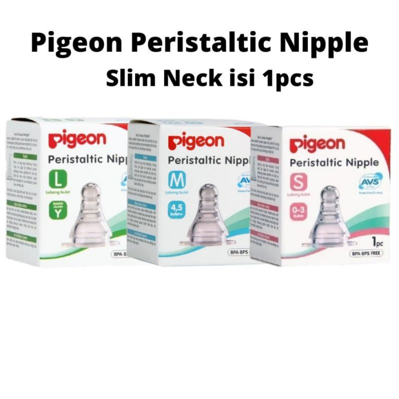 Pigeon Peristaltic Plus Nipple Isi 2pcs dan isi 1pcs /Pigeon Peristaltic Slim Neck Nipple isi 2pcs dan isi 1pcs