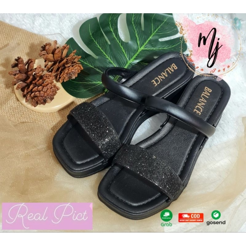 Sandal heels wanita ban 2 diamond terbaru balance 2212- B29