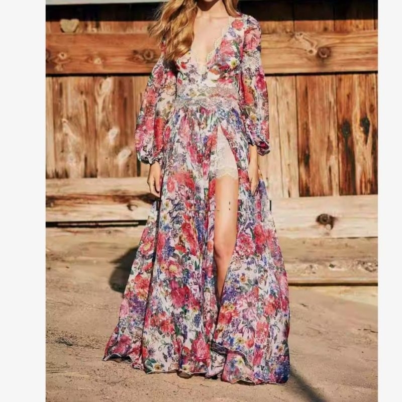 MDLV ~ 97760# Pomponella Slip Maxi Dress