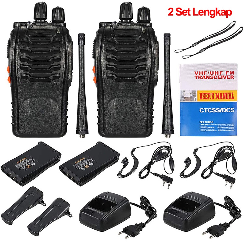 Walkie Talkie Waterproof Portable  Handy Talky 888S Radio Komunikasi  2 units Walkie talkie