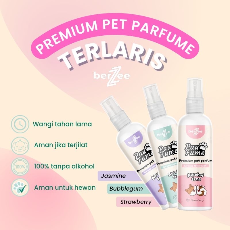 BerZee care Premium Pet Perfume parfum kucing parfum anjing parfum hewan pengharum kucing parfum hewan Strawberry 100 ml By BerZee