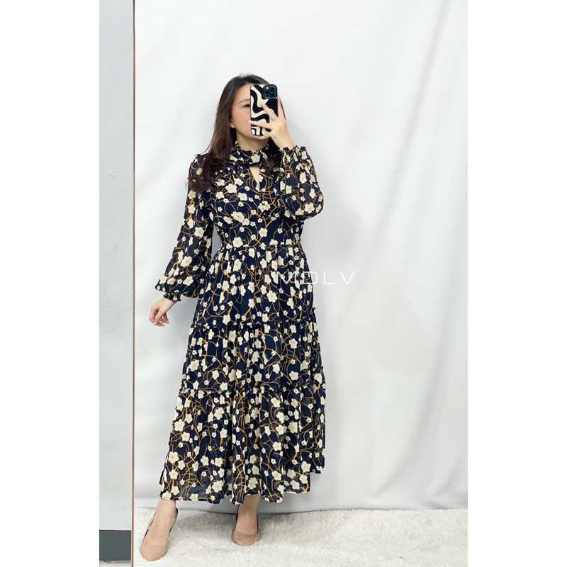 MDLV ~ 12350# Destina Floral Dress Maxi Premium