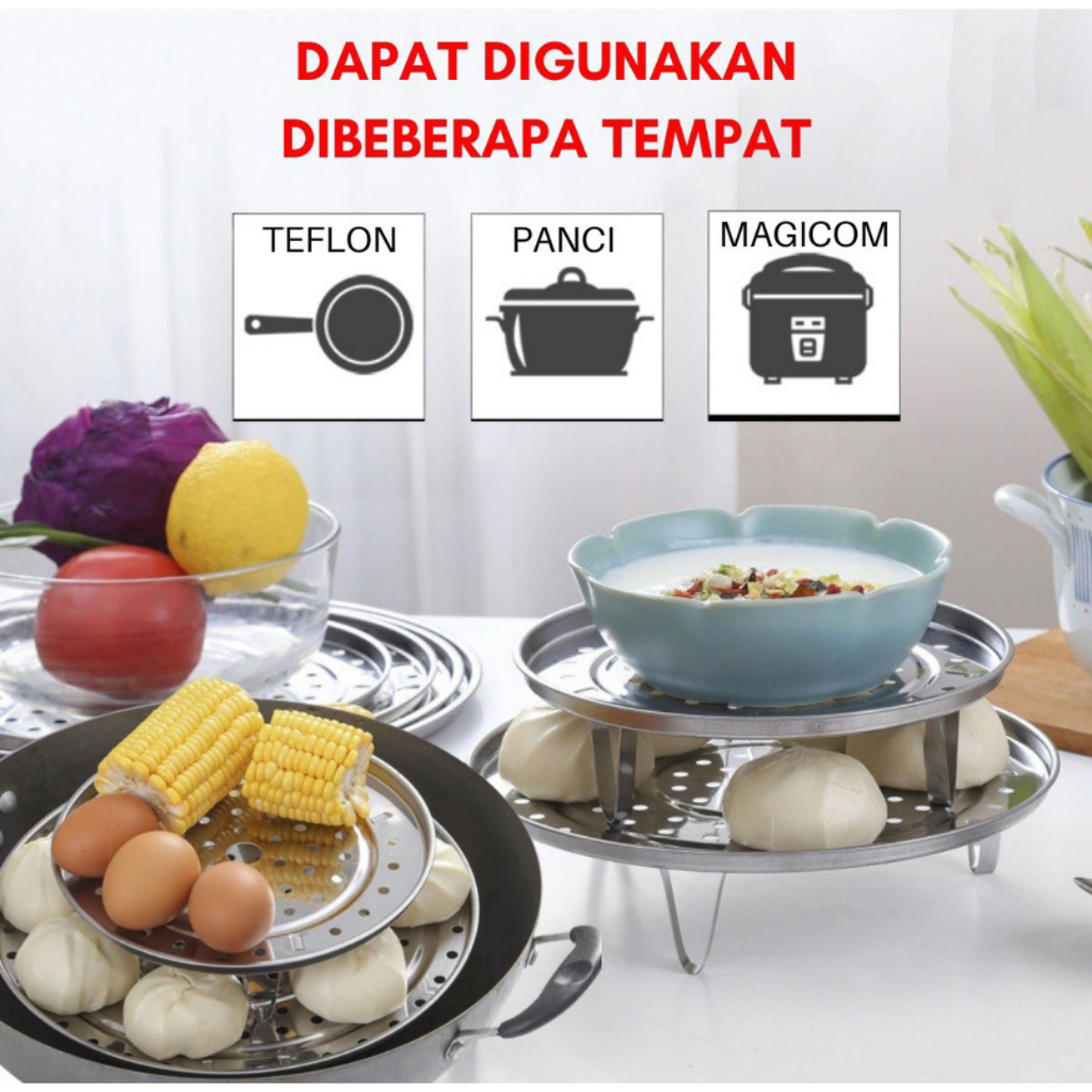 [BISA COD] PROMO Tatakan Untuk Pengukus Stainless Anti Karat Praktis Serbaguna Kukusan Panci Alat Kukus Alat Saring Penyaring Saringan Tatak Panas Tatakan Panci Steamer Wajan Murah Meriah