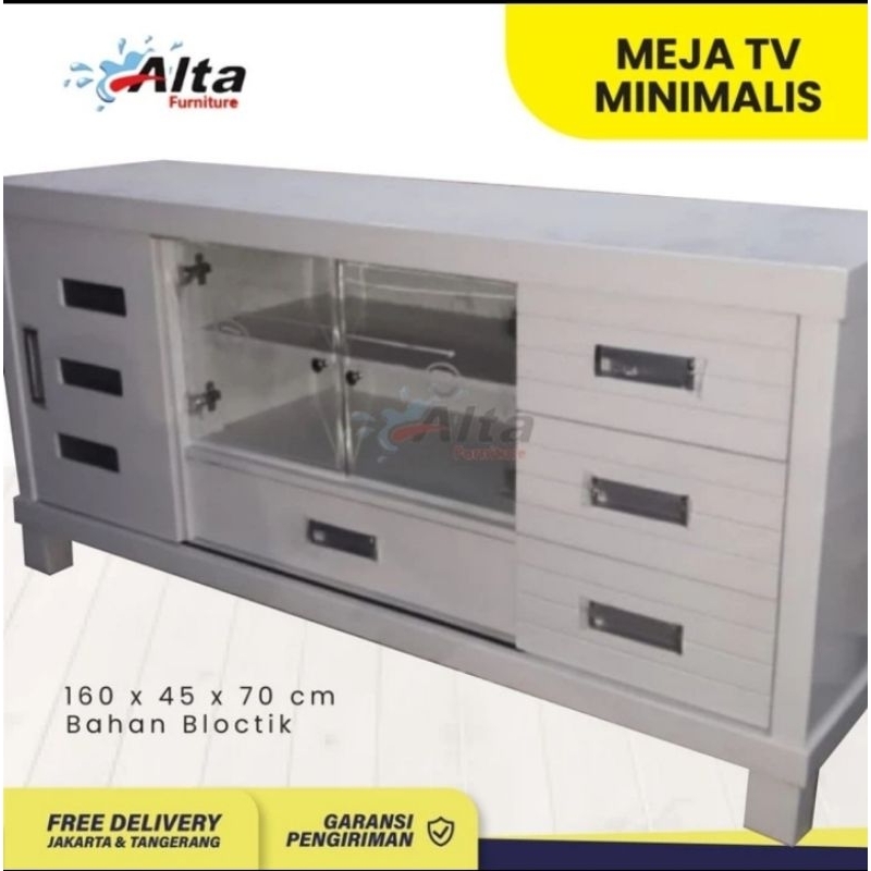 MEJA TV RAK TV BUFFET TV BUFET TV MINIMALIS ELEGAN DAN MODERN BLOCKTIK