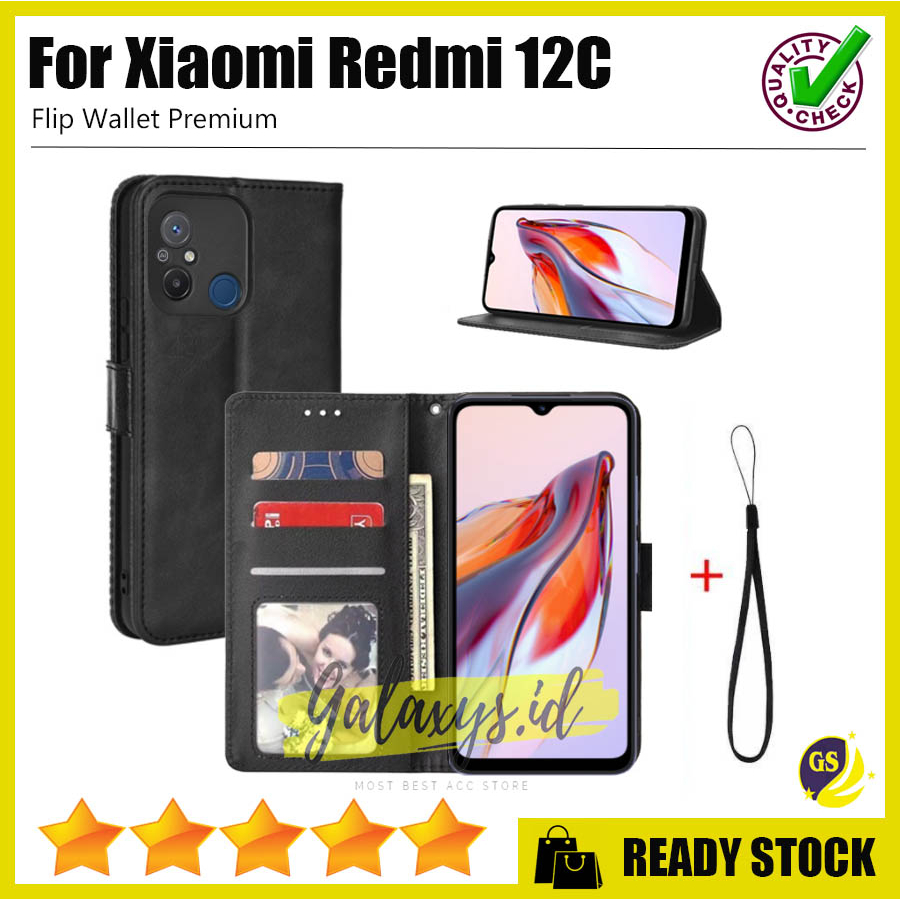 XIAOMI REDMI 12C 10C 10 C / REDMI 10A 2022 Flip Case Cover Case Leather Wallet Sarung Dompet Buku Case Kulit Casing