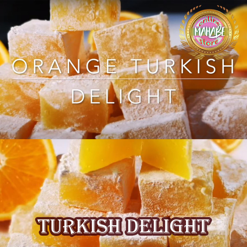 

Authentic Orange Turkish Delight Lokum Turuncu Manisan Turki Jeruk Segar manis Turkey Dessert