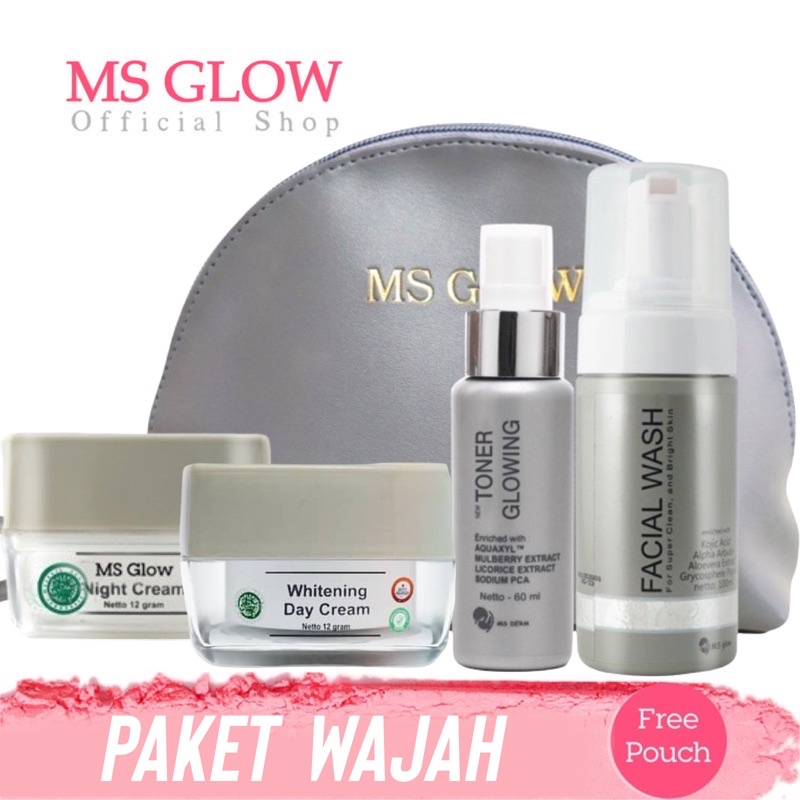 Paket Wajah MS GLOW Whitening Luminous Acne Ultimate Whitecell DNA