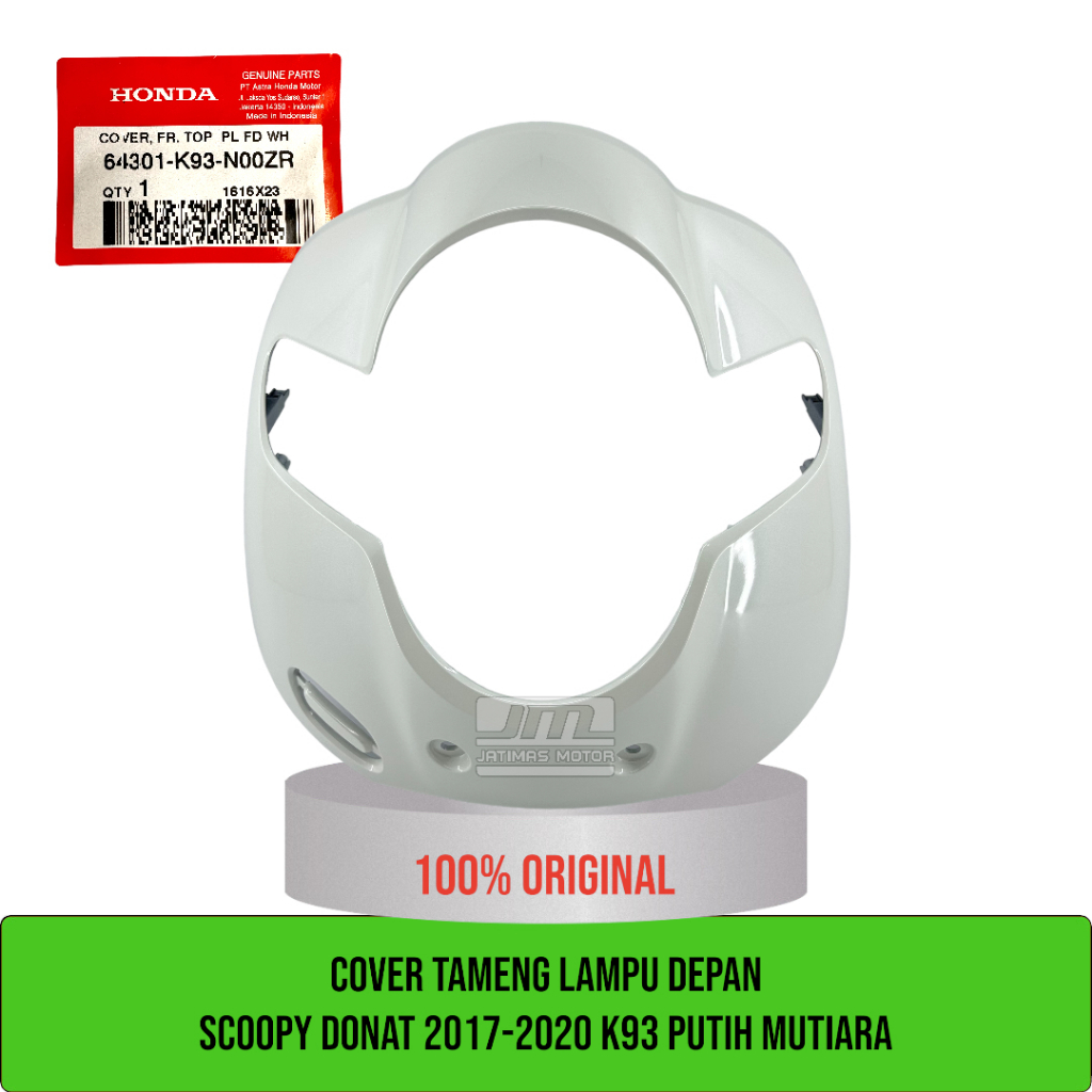 Cover tameng lampu depan scoopy donat K93 2017-2020 putih mutiara 64301-K93-N00ZR