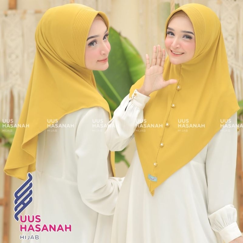 [Uus Hasanah] ZIDNA MUTIARA••hijab instan pet mutiara depan••hijab instan jersey ballerina