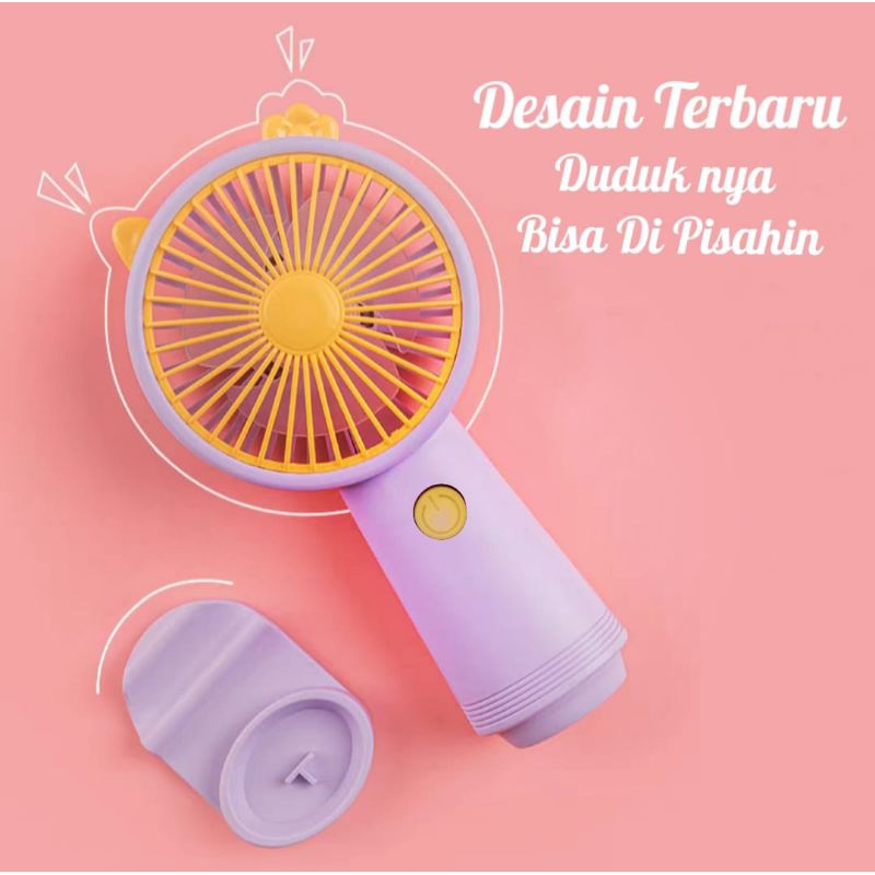 Kipas Genggam Angin Mini Karakter Fan Lucu Handheld USB Rechargeable ⭐ Toko10 ⭐