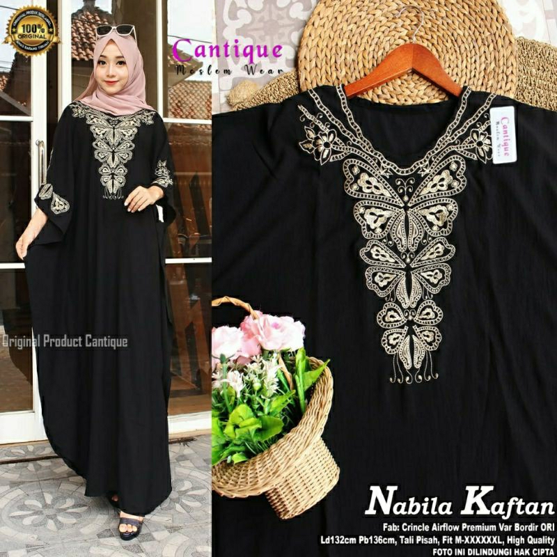 Sabina Kaftan, KAFTAN JUMBO LEBARAN CANTIK MODIS FIT XXXXXL LD 150 BAHAN SHAKILLA PREMIUM MIX BORDIR TERMURAH TERLARIS OOTD KEKINIAN