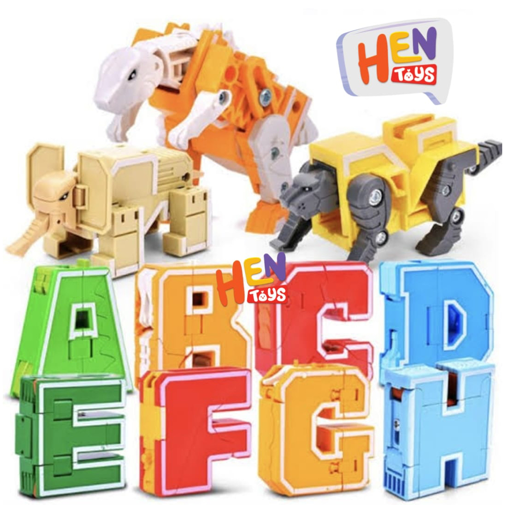 Huruf Robot ABCD Mainan Edukasi Eduktif Anak Laki Laki Perempuan Cewek Cowok
