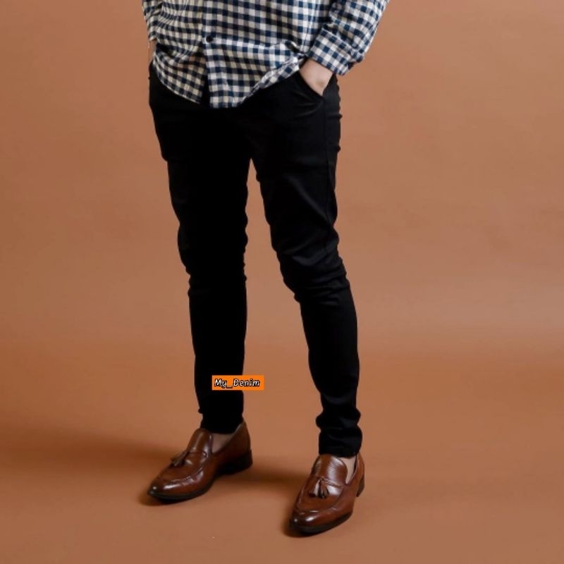 CELANA JEANS HITAM PENSIL SLIMFIT SKINNY PRIA PREMIUM