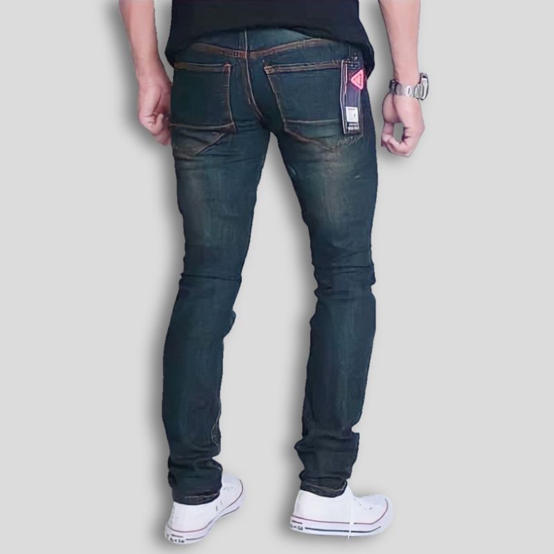 Mavia Pants - Celana Panjang Jeans Pria Sobek Lutut Tembus Ripped Slimfit Bikers Pensil Denim Bio Ting