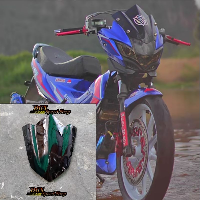 VISOR SATRIA FU BARONG MODEL SLIP WINDSHIELD SATRIA FU BARONG 2010-2013 PLUS BAUT VARIASI