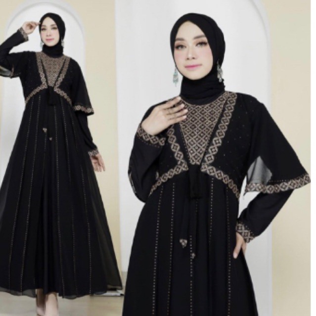 HOLICSUSAN - Abaya Batwing by Shereen Abaya Abaya Mewah Abaya Hitam Abaya Silver Abaya Arab Gamis Arab