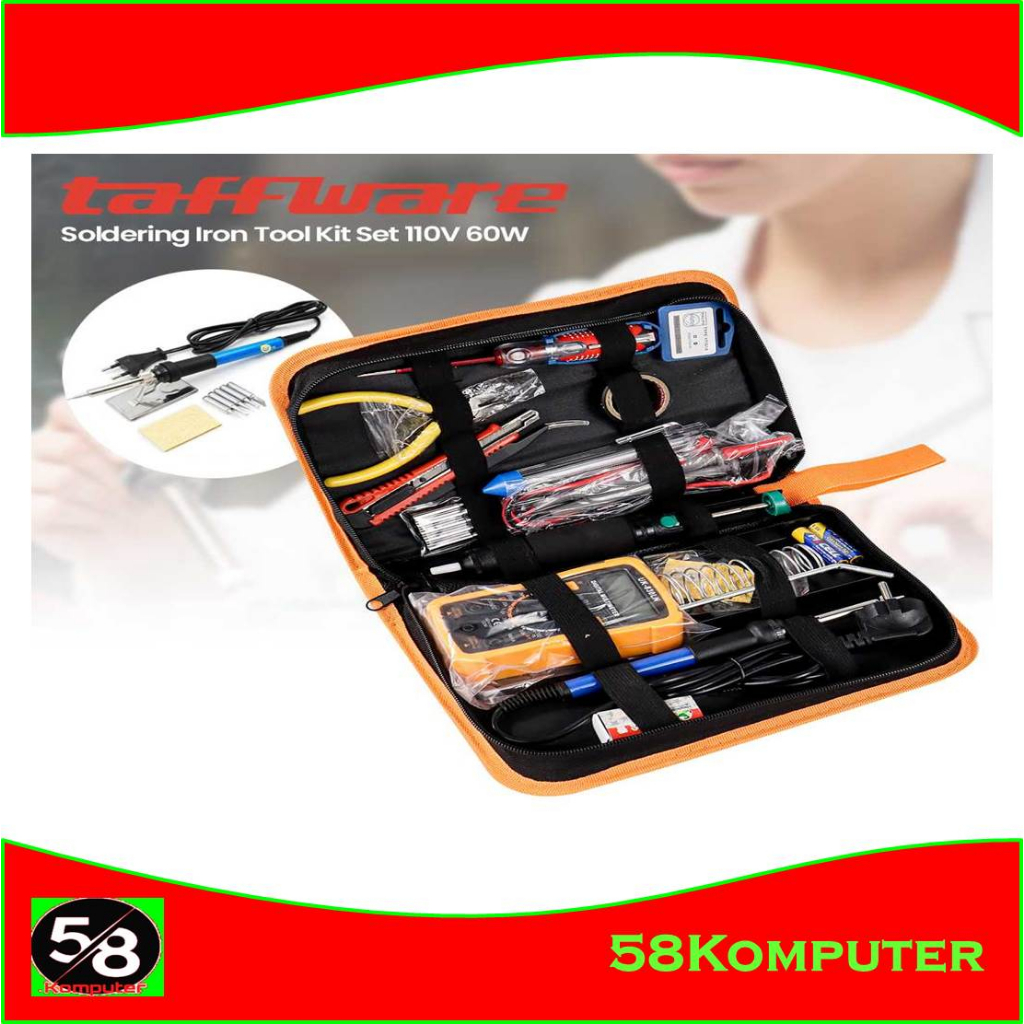 Tool Kit Set Peralatan Solder Kit 10 in 1 60W 220V Paket Solder Listrik Lengkap 60W Temperature 10 In 1 60W 220V