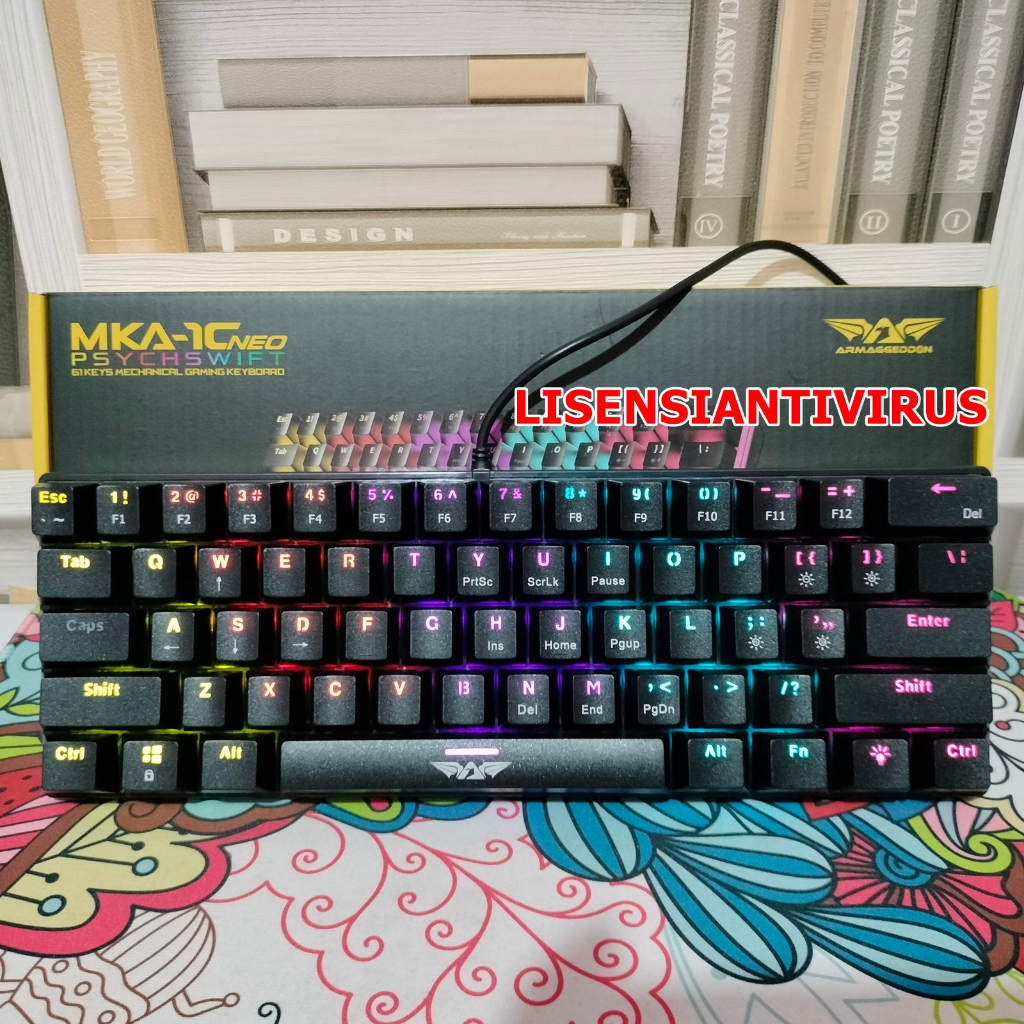 Keyboard Mechanical Armaggeddon MKA 1C NEO Psychswift 60% Clicky 61Key