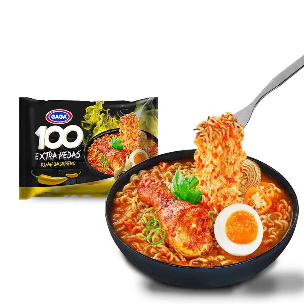 Mie Instan Gaga 100/ Mie Extra Pedas/ Mie Kuah Jalapeno