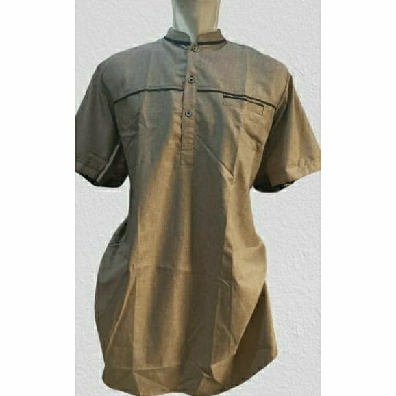 BAJU KOKO KURTA WARNA KENCANA BORDIR LENGAN PENDEK