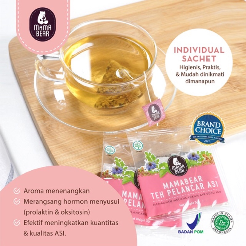 BEST SELLER! Mamabear ASI booster tea / teh penambah atau pelancar ASI Mama Bear 60gr