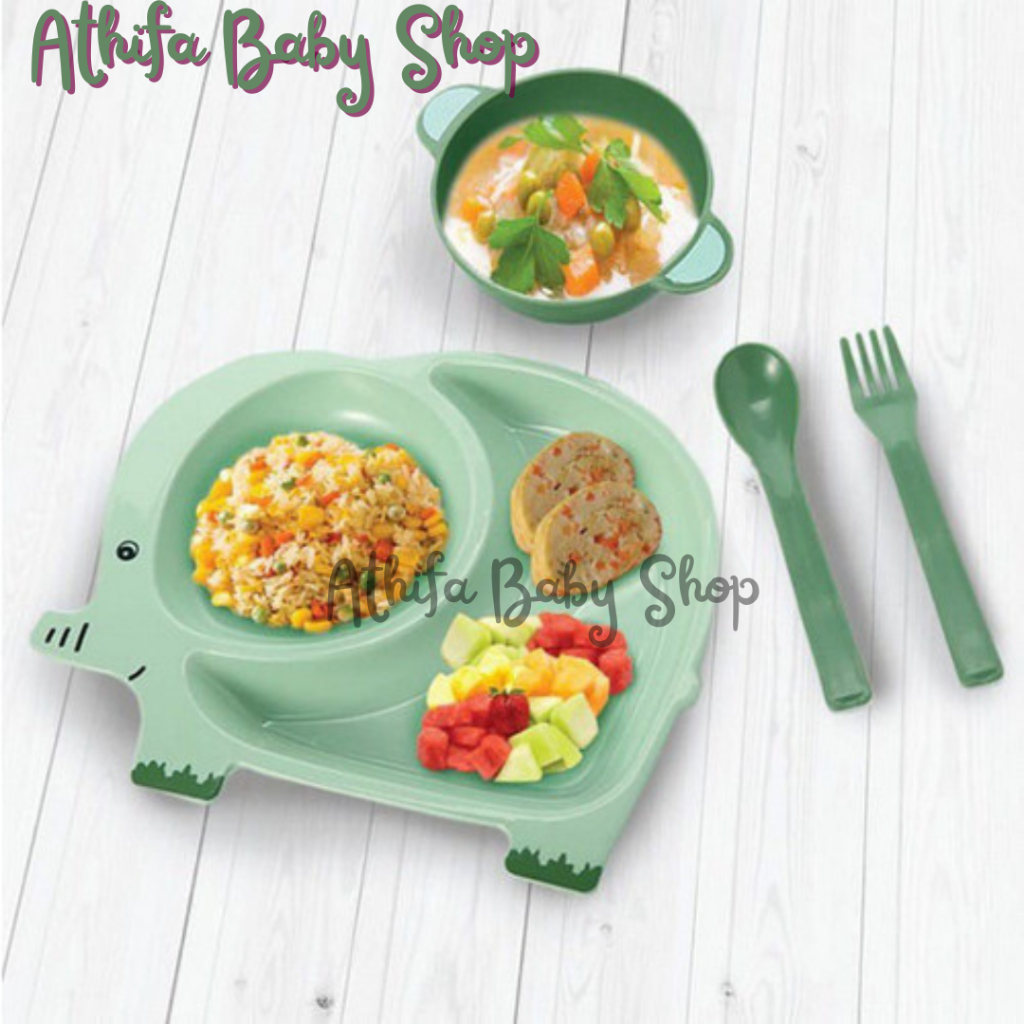 Set Tempat Makan Bayi Baby Safe Feding Set Karakter MPASI Bayi Set Peralatan Makan Bayi FS801 FS802