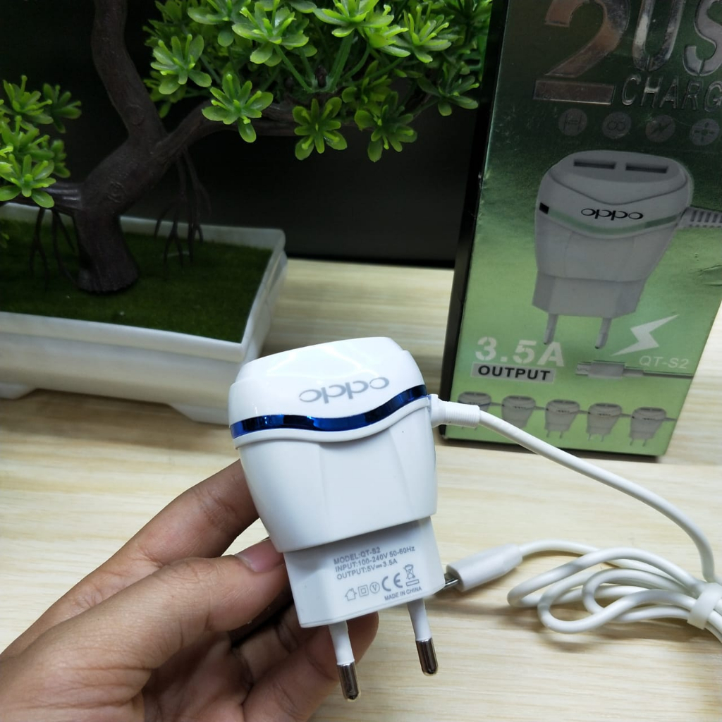 TRAVEL CHARGER ATAU CASAN OPPO SAMSUNG ATAU XIAOMI QT-S2 2 USB 3.5A BY.SULTAN