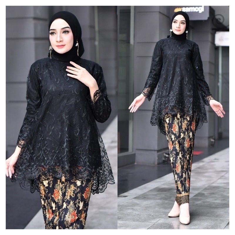 Melia Kebaya - Setelan Kebaya Blouse Azkia / Set Kebaya Rinjani Rok Plisket / Kebaya Wisuda Modern