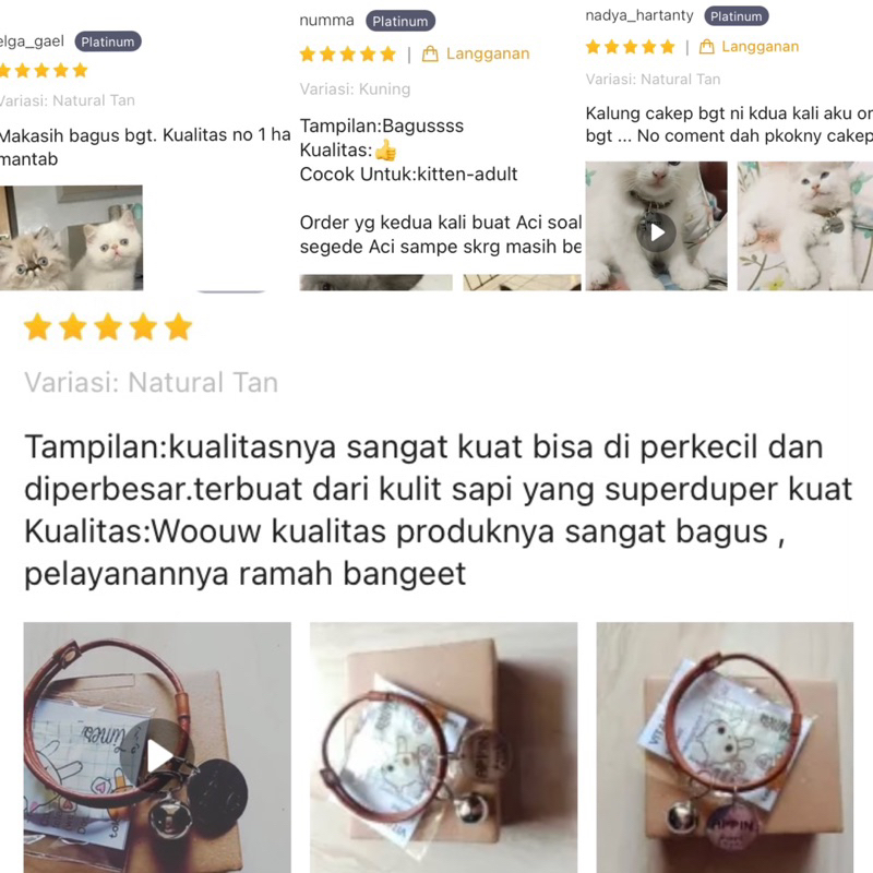 KALUNG KUCING TAG BANDUL CUSTOM NAMA BAHAN LOGAM KULIT ASLI ipet