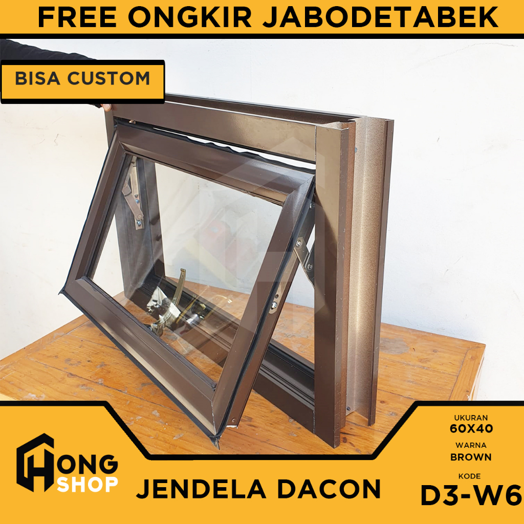 Jendela Aluminium DACON 3" 60x40 Boven Jungkit