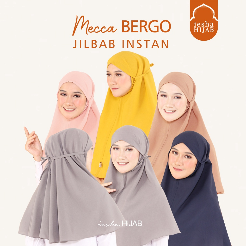 Mecca bergo warna Burgundy - Jilbab instan dewasa bahan diamond anti terawang,anti ribet- banyak war