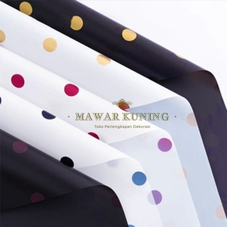 

[ 5 Lembar ] Cellophane Motif Polkadot Flower Wrapping Paper - DWF