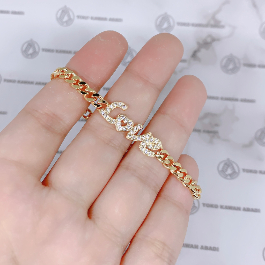 Gelang Tangan Xuping Gold Anak Perempuan Permata Love Cantik *10