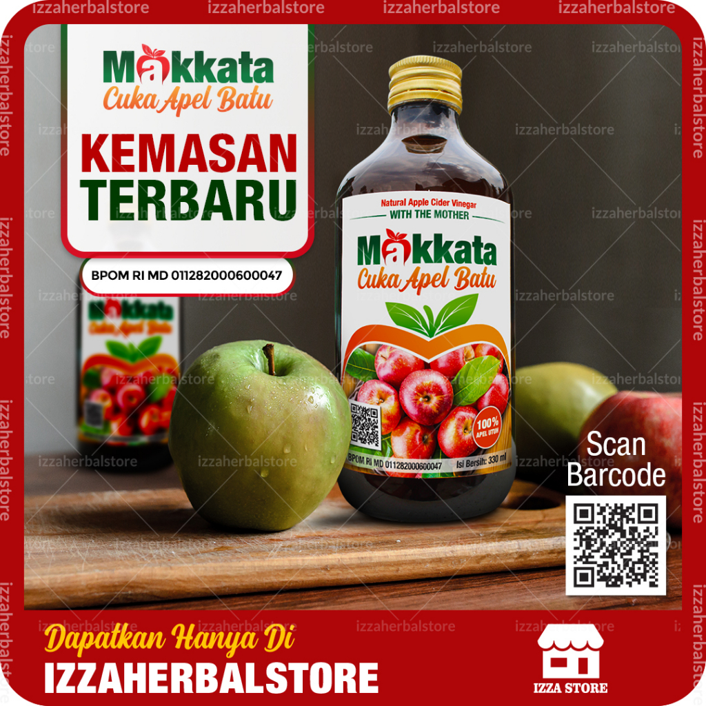 CUKA APEL BATU ASLI MAKKATA Organik - Organic Apple Vinegar Original Manfaat Cuka Apel