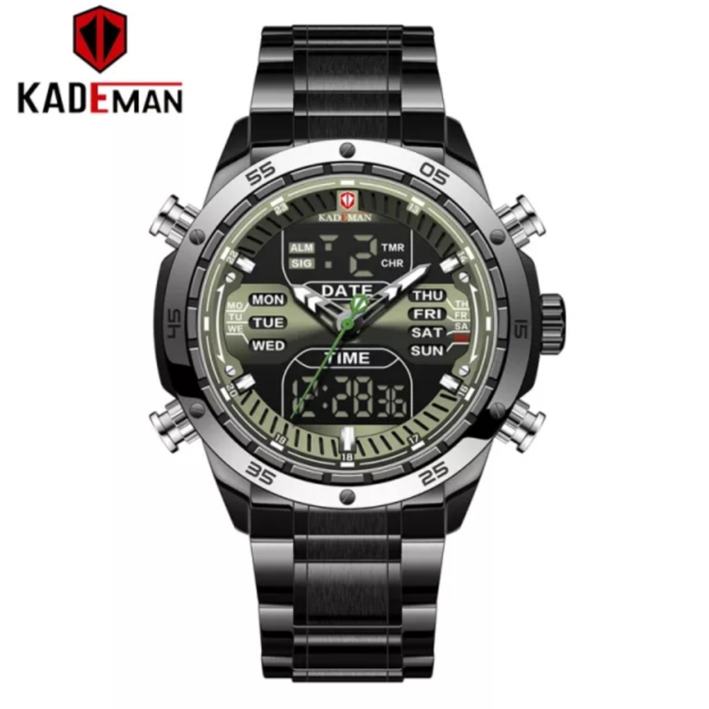 Jam tangan KADEMAN Original K9109G Rantai dualtime