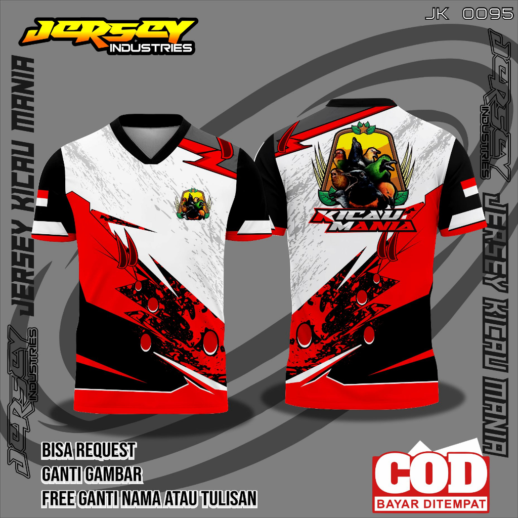 [COD] Custom Jersey Burung Kicau Desain Simple, Bisa Request Desain Sesukanya, Bisa Tambah Logo Team