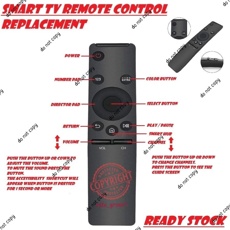 Remot Remote TV Samsung LCD LED Smart TV BN59-01259B BN59-01259E TM164