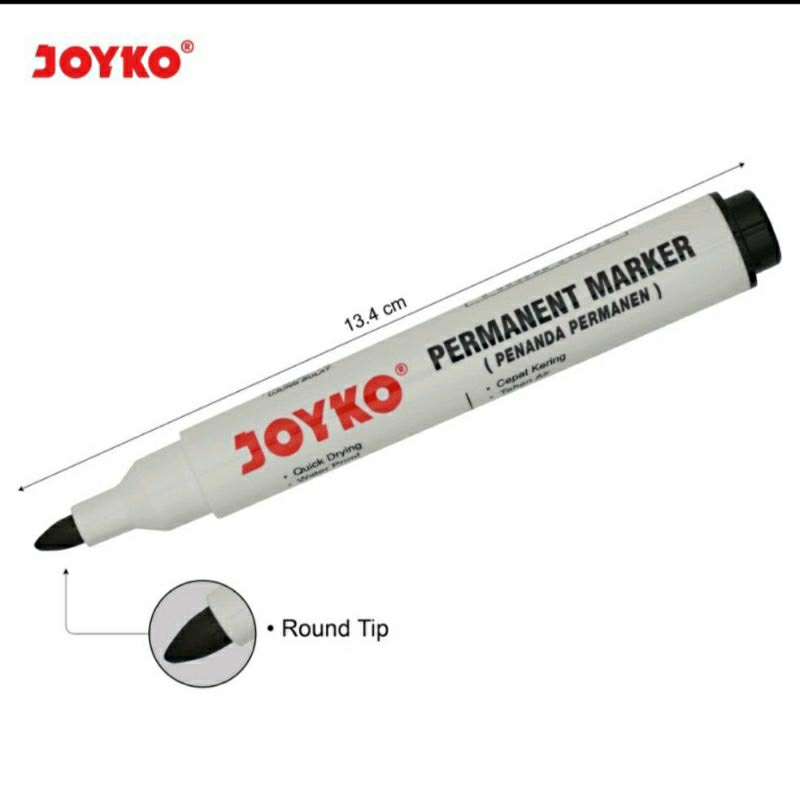 

Spidol Joyko Permanent Marker Round Tip (3pcs)