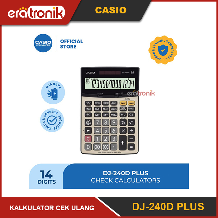 

Kalkulator Casio DJ-240D PLUS Cek Ulang
