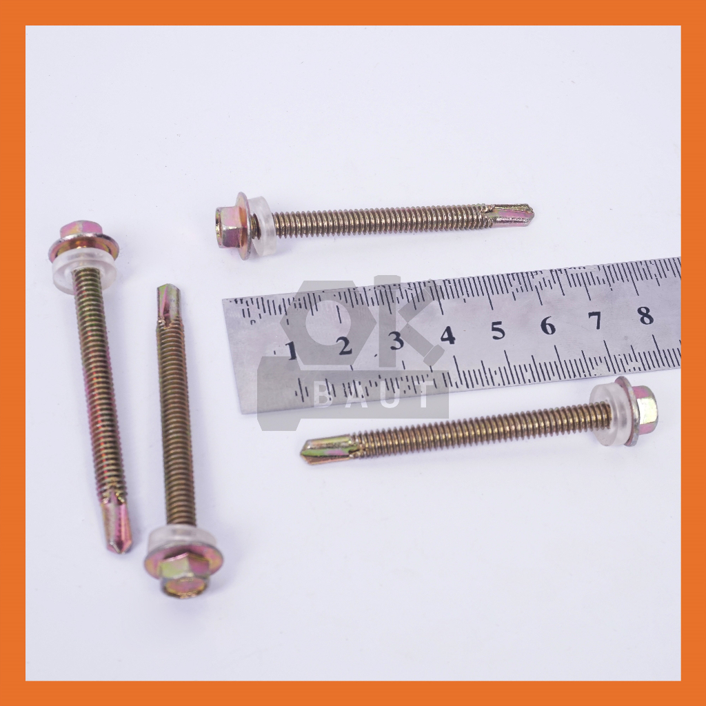 Fix SDS Kuning Karet 12 x 60 drilling screw skrup atap baja ringan
