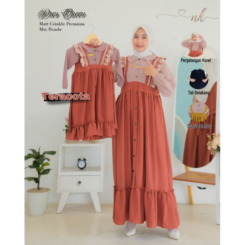 Dress/Gamis Queen couple ibu dan anak ORI NK (HARGA COUPLE)