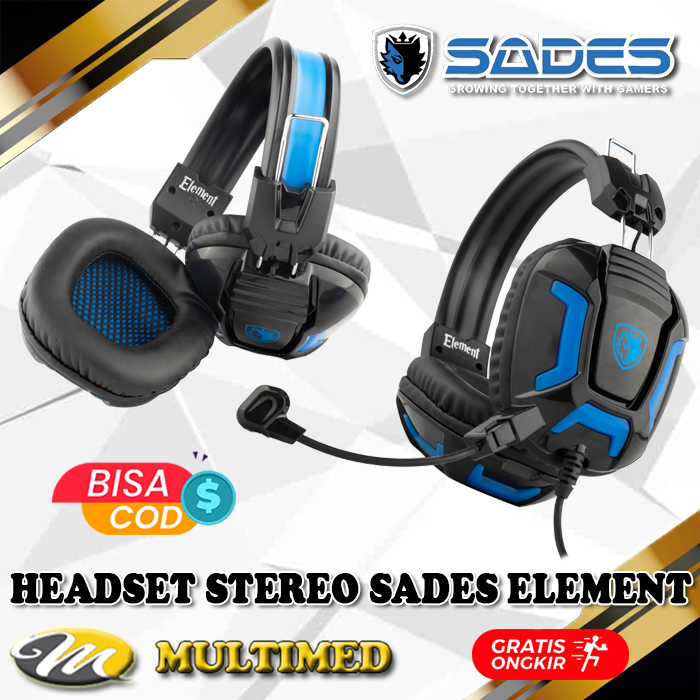 Headset Gaming Stereo Sades Element Gaming Headset Element Sades