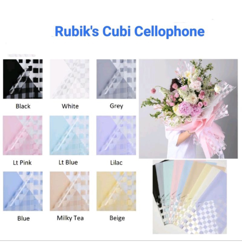 

(Lembaran) Flower Wrapping Cello Rubik's Cube / Kertas Buket Bunga