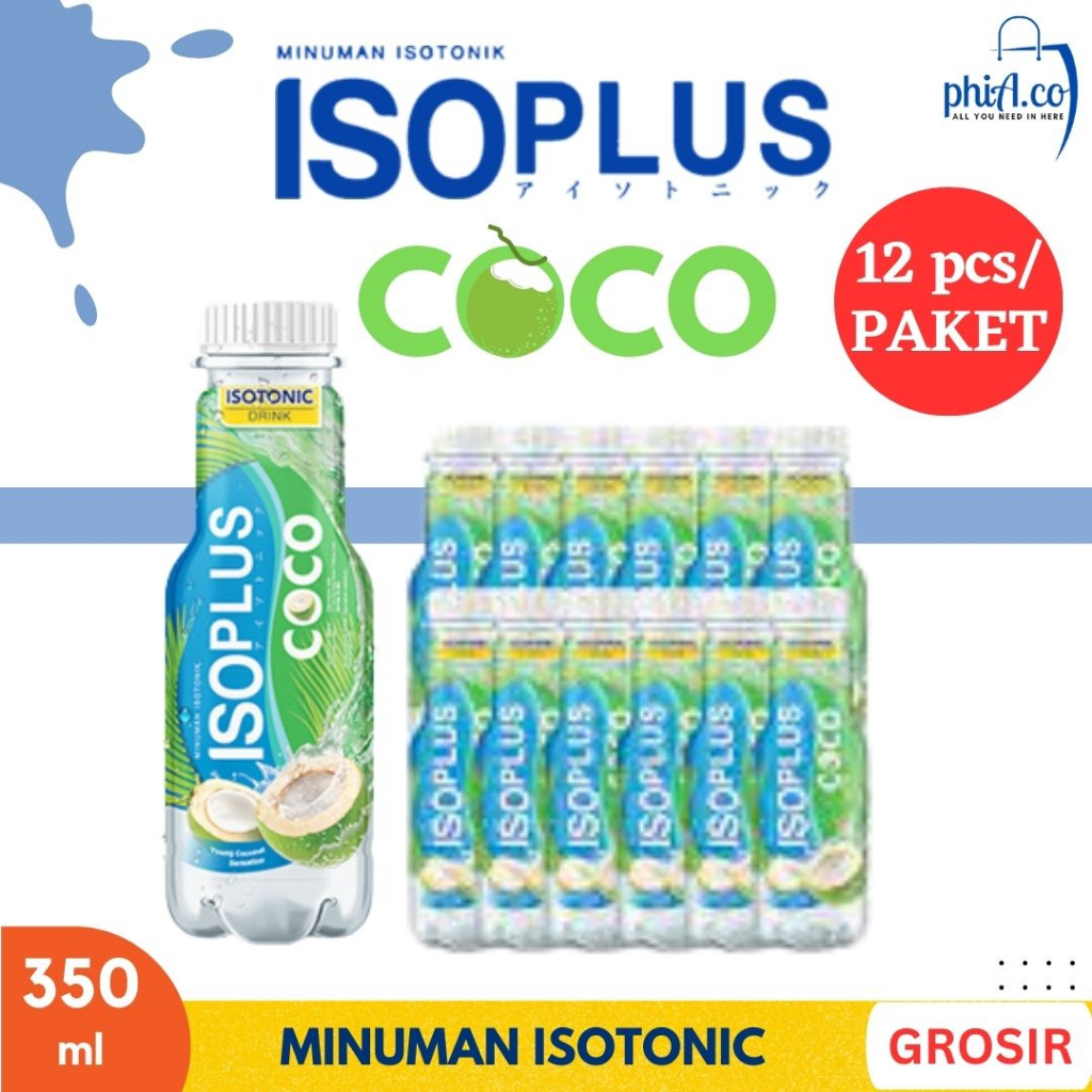 

ISOPLUS COCO MINUMAN ISOTONIK RASA KELAPA TERMURAH 12 PCS BOTOL GROSIR