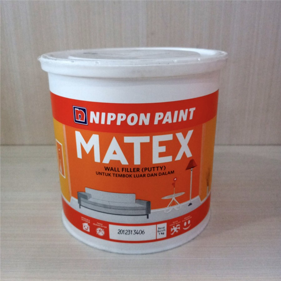 Plamir Matex Wall Filler Putty Nippon Paint 1 Kg Dempul Tembok Retak